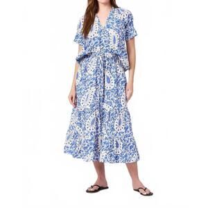 NEW LIVRO market skirt in steel paisley